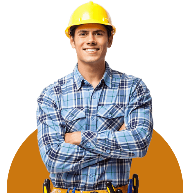 Worker smiling in safety gear
