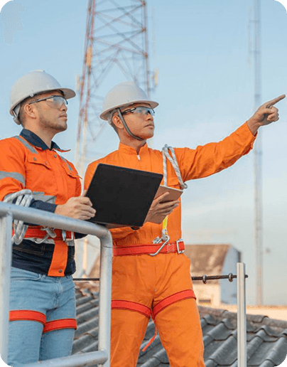 Engineers working at site