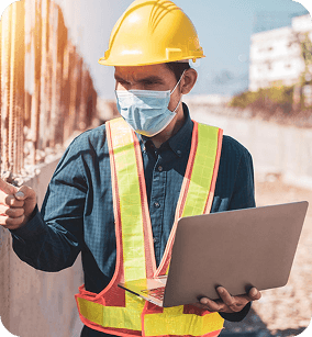 Engineer with laptop